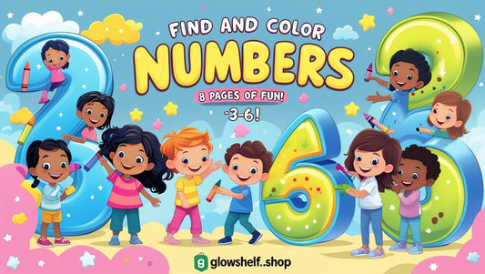 Find and Color Numbers – 8 Fun Educational Pages for Kids (Printable PDF)